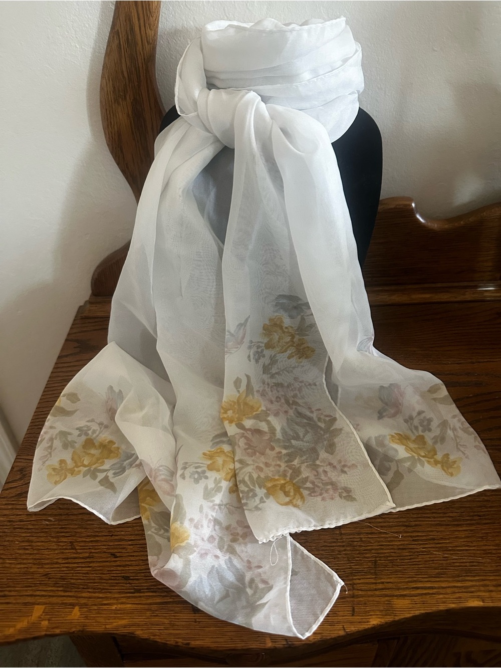 Dainty Sheer Butterfly/Floral Scarf